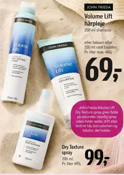 Føtex John Frieda Volume Lift hårpleje tilbud