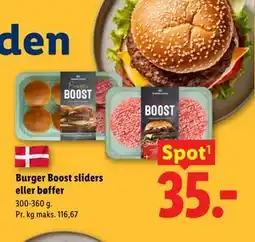 Lidl Burger Boost sliders eller bøffer tilbud