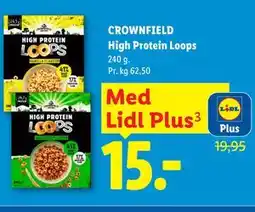 Lidl CROWNFIELD High Protein Loops, App-pris tilbud
