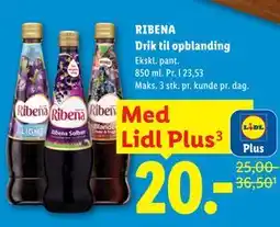 Lidl RIBENA Drik til opblanding, App-pris tilbud