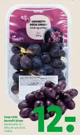 Coop 365 Coop røde kernefri druer tilbud