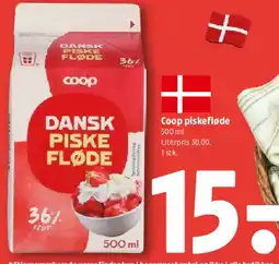 Coop 365 Dansk piske fløde / Coop piskefløde tilbud