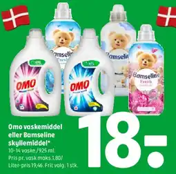 Coop 365 Omo vaskemiddel eller Bamseline skyllemiddel tilbud