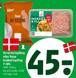 Coop 365 Xtra! hel kylling eller Rose hakket kylling tilbud