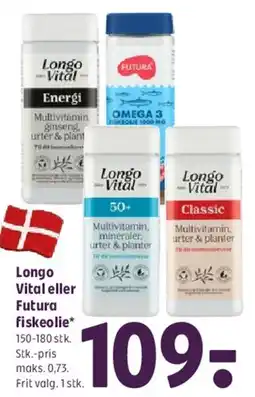 Coop 365 Longo Vital eller Futura fiskeolie / multivitamin tilbud