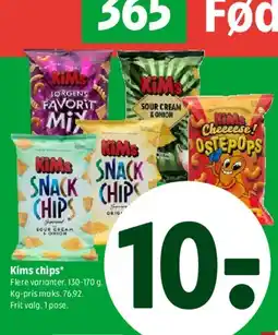 Coop 365 Kims chips tilbud