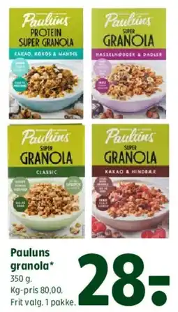 Coop 365 Pauluns granola tilbud
