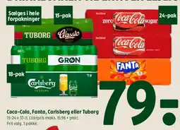 Coop 365 Coca‑Cola, Fanta, Carlsberg eller Tuborg tilbud