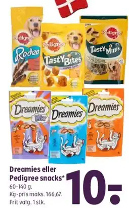 Coop 365 Dreamies eller Pedigree snacks tilbud