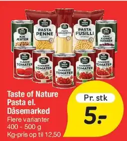 Fakta Tyskland Taste of Nature pasta tilbud