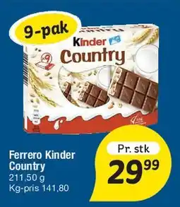 Fakta Tyskland Ferrero Kinder Country tilbud