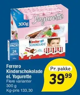 Fakta Tyskland Ferrero Kinderschokolade / Yogurette tilbud