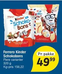 Fakta Tyskland Ferrero Kinder Schokobons tilbud