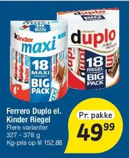 Fakta Tyskland Ferrero Duplo / Kinder Riegel tilbud