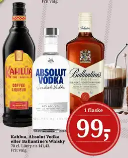 Dagli'Brugsen Kahlua, Absolut Vodka eller Ballantine's Whisky tilbud