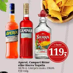 Dagli'Brugsen Aperol, Campari Bitter eller Sierra Tequila tilbud