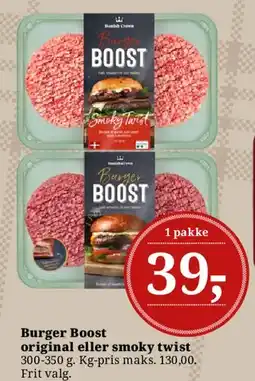 Dagli'Brugsen Burger Boost original eller smoky twist tilbud