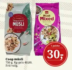 Dagli'Brugsen Coop müsli tilbud