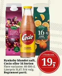 Dagli'Brugsen Rynkeby blandet saft, Cocio eller 16 Serien tilbud
