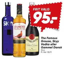 Bilka The Famous Grouse, Skyy Vodka eller Gammel Dansk tilbud
