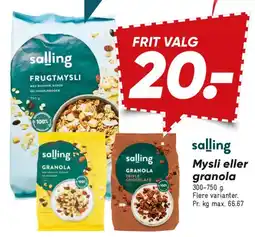 Bilka Salling mysli eller granola tilbud