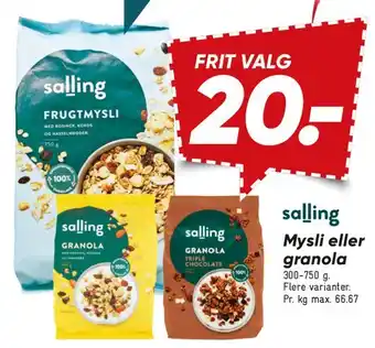 Salling mysli eller granola