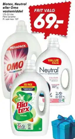 Bilka Vaskemiddel (Biotex, OMO, Neutral) tilbud
