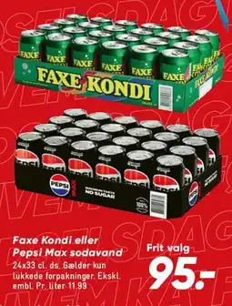 Bilka Faxe Kondi / Pepsi Max (plancher) tilbud