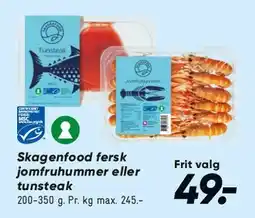 Bilka Skagenfood fersk (jomfruhummer/rejer) tilbud