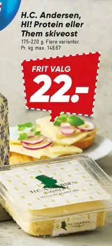 Bilka H.C. Andersen, H! Protein eller Them skiveost tilbud