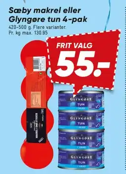 Bilka Sæby makrel / Glyngøre tun 4-pak tilbud