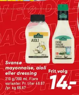 Bilka Svansø mayonnaise, aioli eller dressing tilbud