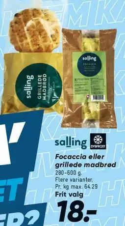 Bilka Focaccia eller grillede madbrød tilbud