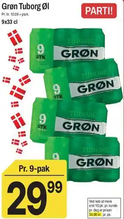 ABC Lavpris Grøn Tuborg Øl (9-pak) tilbud