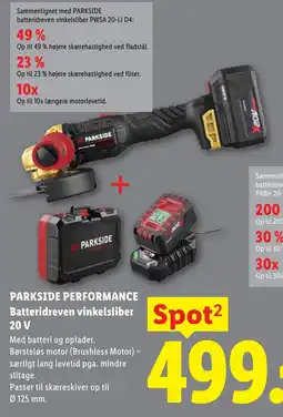 Lidl Parkside batteridreven vinkelsliber 20 V tilbud