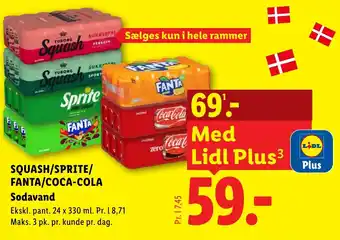 Squash/Sprite/Fanta/Coca-Cola Sodavand