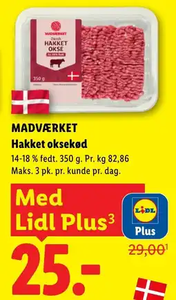 Lidl Madværket Hakket oksekød tilbud