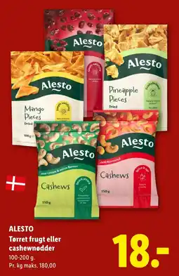 Lidl Alesto tørret frugt eller cashewnødder tilbud