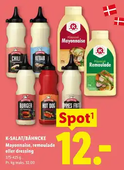Lidl K-SALAT/BÄHNCKE Mayonnaise, remoulade eller dressing tilbud