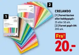 Lidl Crelando farvet karton eller hobby papir og farvet papir A4 tilbud