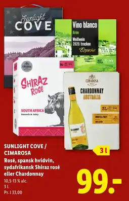 Lidl Sunlight Cove Shiraz Rosé tilbud