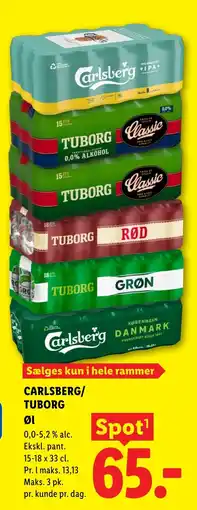 Lidl Carlsberg/Tuborg tilbud