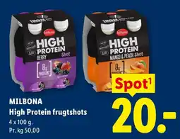 Lidl Milbona High Protein frugtshots tilbud