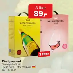 Poetzsch Padborg Königsmosel Riesling eller Rosé tilbud