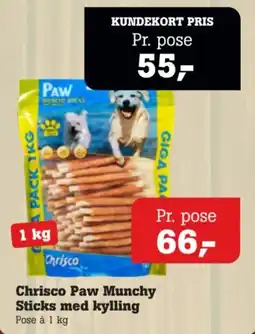Poetzsch Padborg Chrisco Paw Munchy Sticks med kylling tilbud