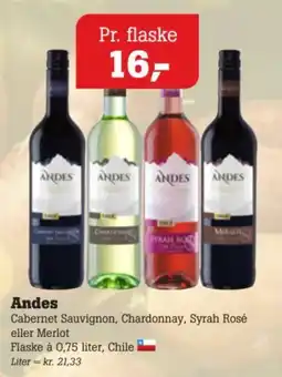 Poetzsch Padborg Andes Cabernet Sauvignon, Chardonnay, Syrah Rosé eller Merlot tilbud
