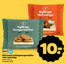 Netto Bistronne kyllinge burgerbøffer eller hotwings tilbud
