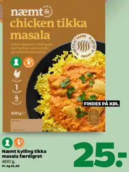 Netto Næmt kylling tikka masala færdigret tilbud
