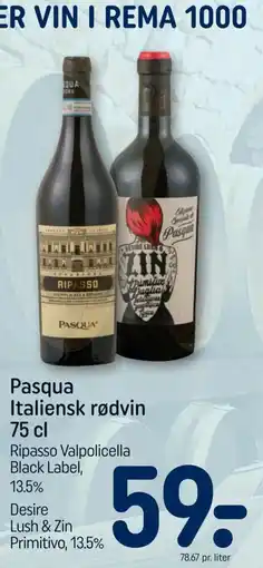 REMA 1000 Pasqua Italiensk rødvin tilbud