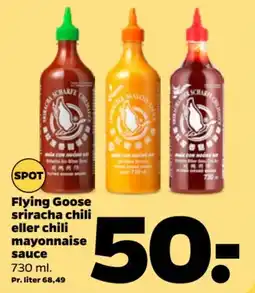 Netto Flying Goose sriracha chili eller chili mayonnaise sauce tilbud